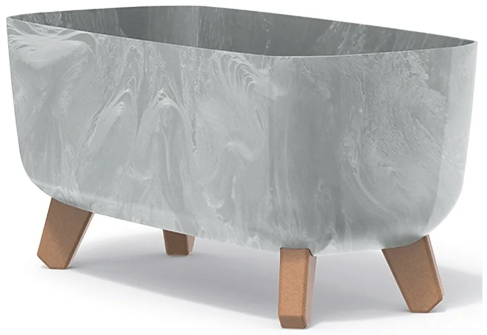 Plastový kvetináč na nožičkách DGCL400E 39 cm - sivý betón