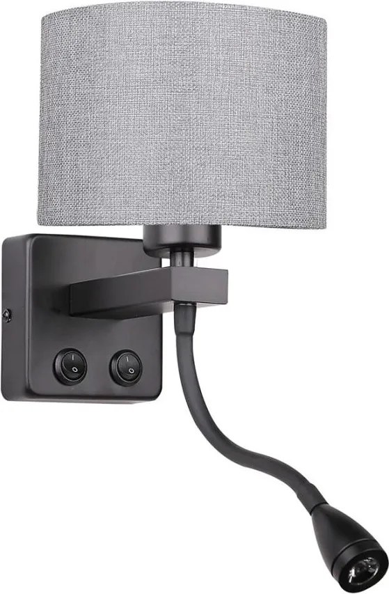 LED Flexibilné svietidlo POLO 1xE27/40W+LED/2W 230V čierna