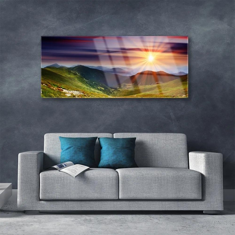 Obraz plexi Hory západ slnka príroda 125x50 cm