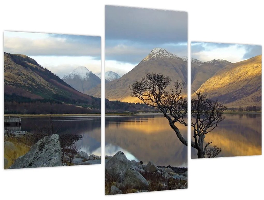 Obraz - Hory pri jazere (90x60 cm)