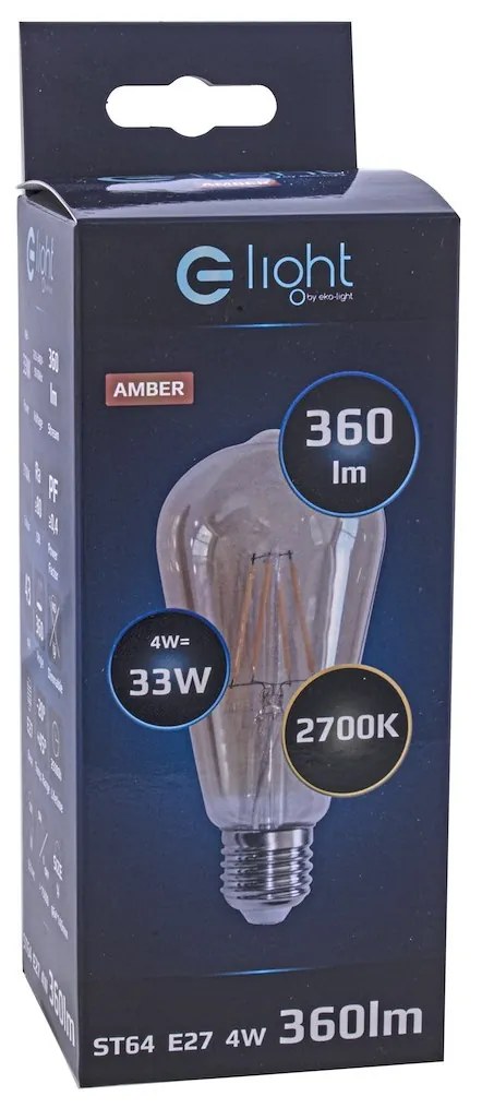 Dekoračná LED žiarovka E27 teplá 2700k 4w 400 lm