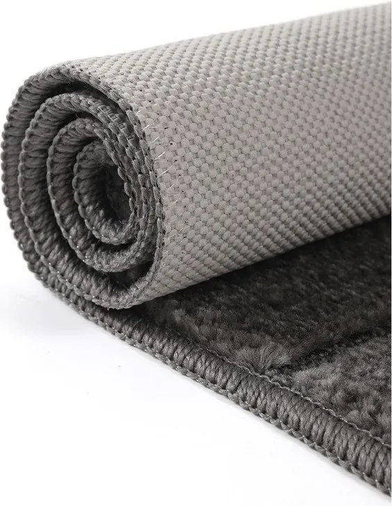 Antracitové kúpeľňové predložky v súprave 2 ks 50x80 cm Yeni Cizgli – Foutastic