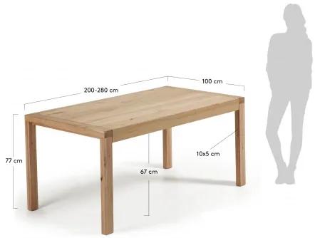 BRIVA dubový rozkladací stôl 200 (280) x 100 CM