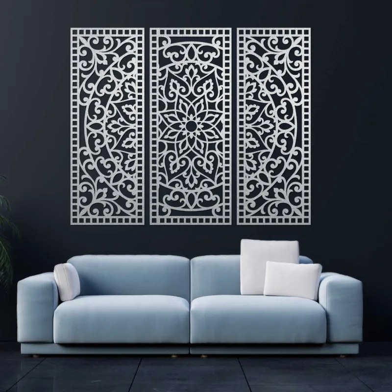 Nástenná dekorácia trojdielny panel mandala  | SENTOP PR0514-A