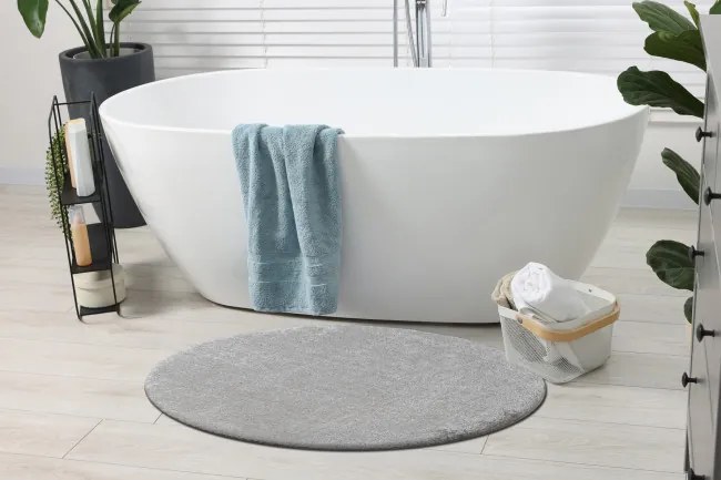 Kúpeľňový koberček SANTA sivý kruh