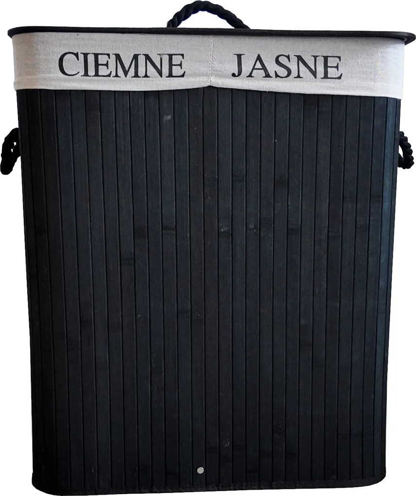 TRENDIE Bambusový kôš na prádlo 100l čierny + DARČEK