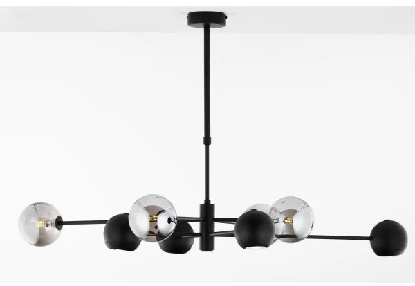 Jupiter 1975 - Luster na tyči MOKA 4xGU10/10W/230V + 4xG9/10W/230V čierna/chróm