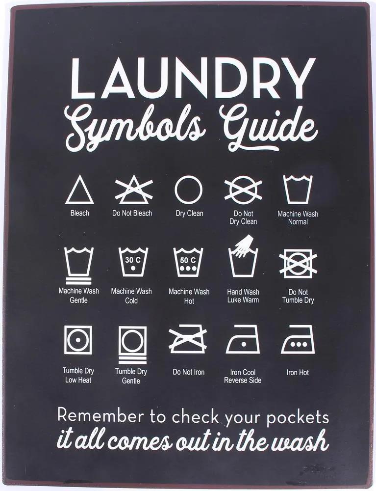La finesse Plechová ceduľa Laundry Guide