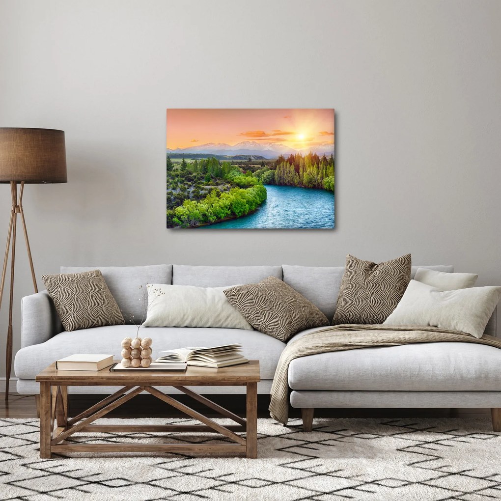 Obraz - Lesná horská krajina (70x50 cm)