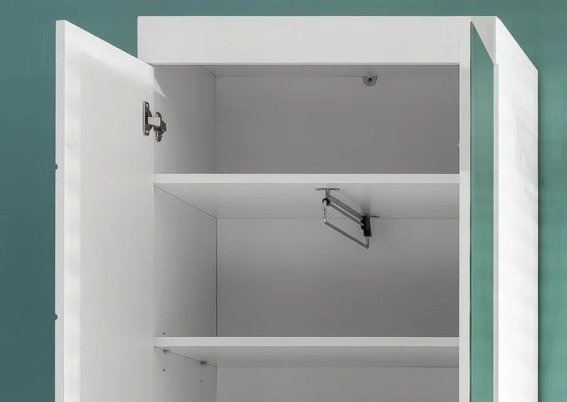 Skriňa so zrkadlom Amanda 127, lesklá biela