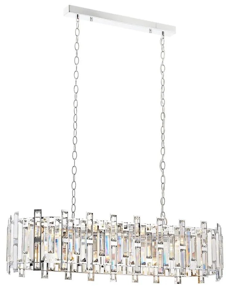 Luster na reťazi CRYSTALLINE 13xE14/40W/230V lesklý chróm