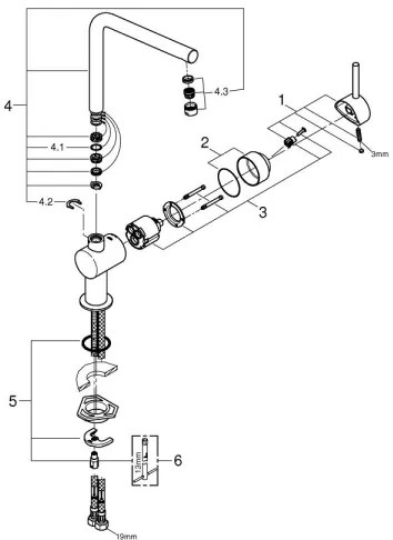 GROHE 31375000 - Drezová batéria A 360 mm lesklý chróm