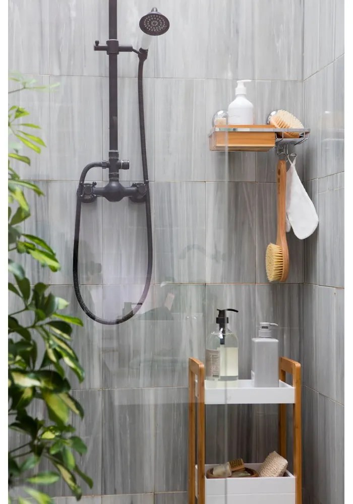 Bambusový nástenný košík s miskou na mydlo Compactor Spa