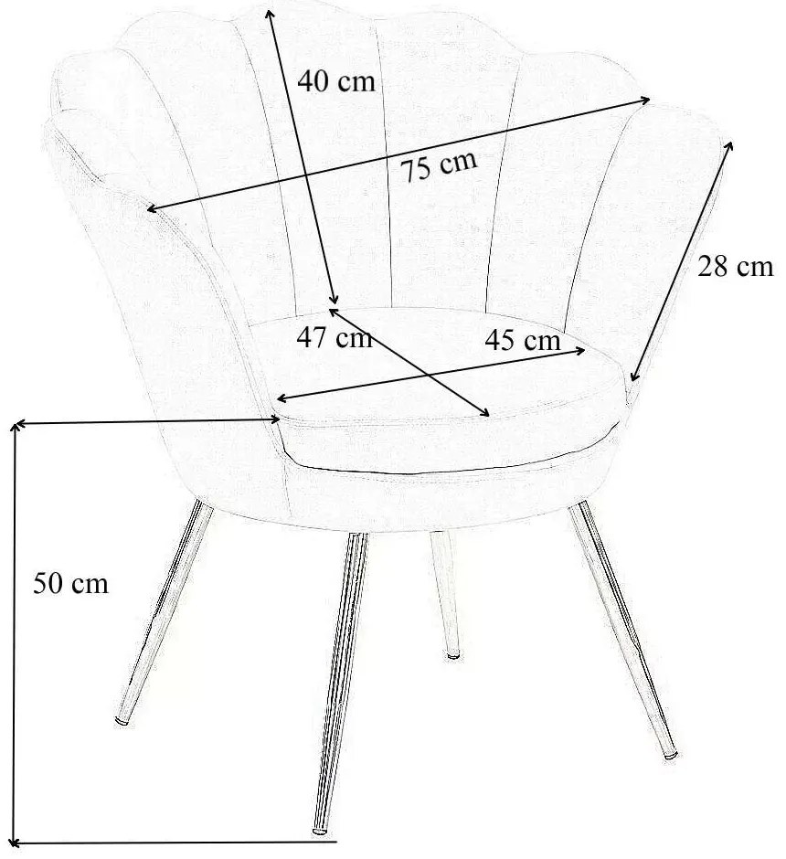 LuxuryForm DESIGN Kreslo FREY VELUR so striebornými nohami - modré