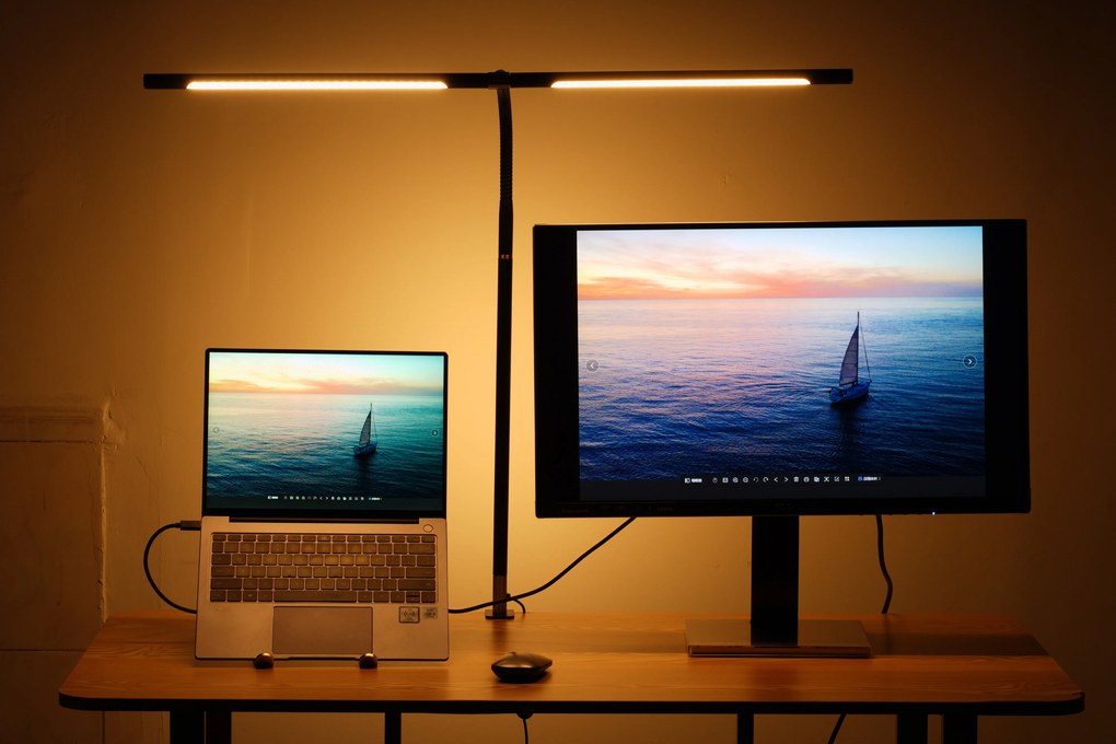 Stolná LED lampa NOX, svorka, diaľkové ovládanie