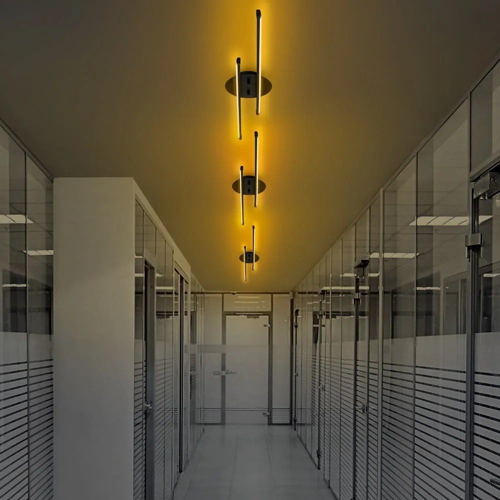 Čierne LED stropné svietidlo 10x86 cm Umut – Opviq lights