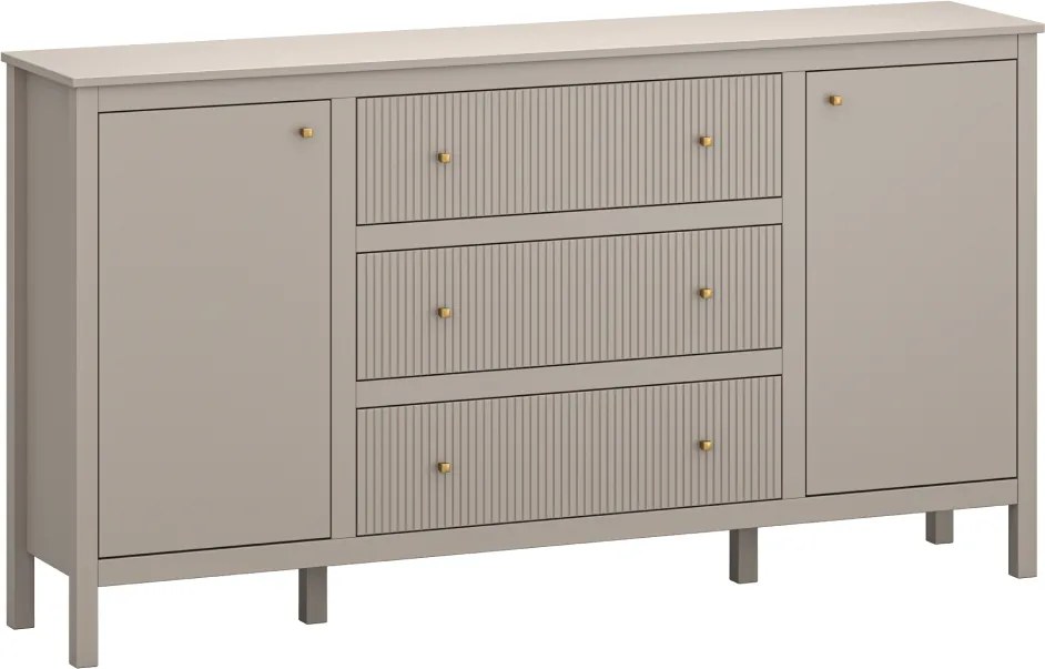 Komoda, sivohnedá Taupe/dub craft zlatý, KLIO 2D3S