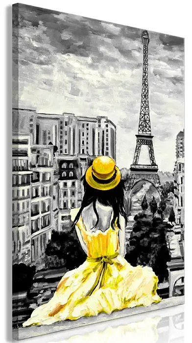 Artgeist Obraz - Paris Colour (1 Part) Vertical Yellow Veľkosť: 40x60, Verzia: Premium Print