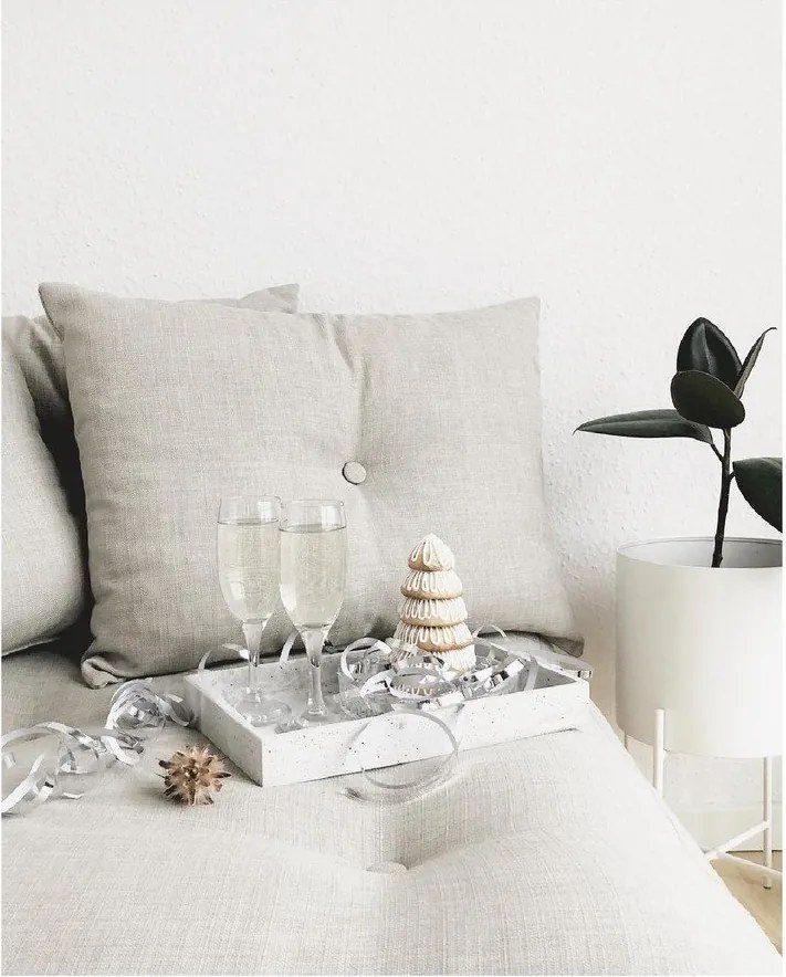 Podnožka so sivým poťahom Karup Design Senza Natural/Grey