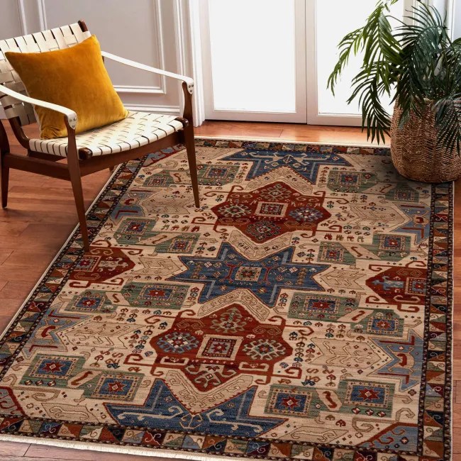 Koberec KESHAN, strapce 1250/53565 béžový / terakota