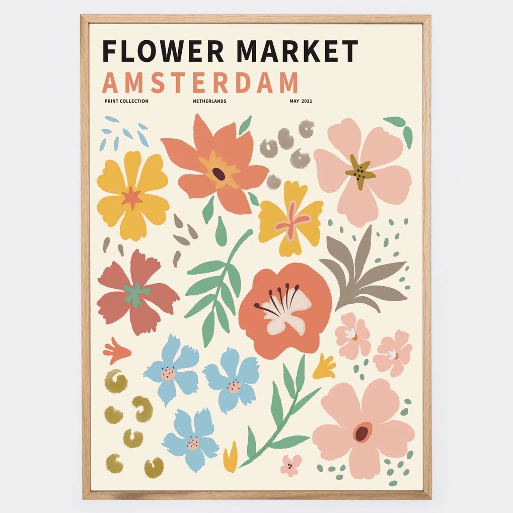 Plagát Flower Market Amsterdam