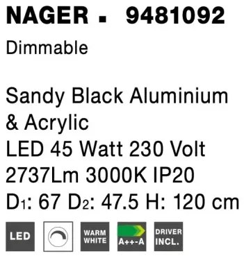 LED luster Nager 59 čierne