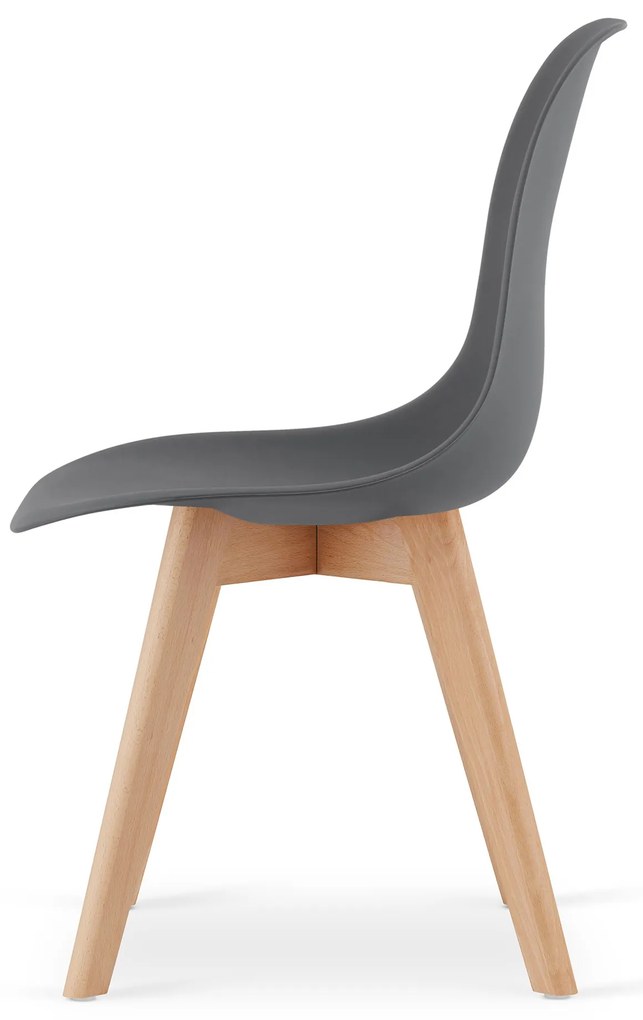 Tmavosivá stolička KITO s bukovými nohami