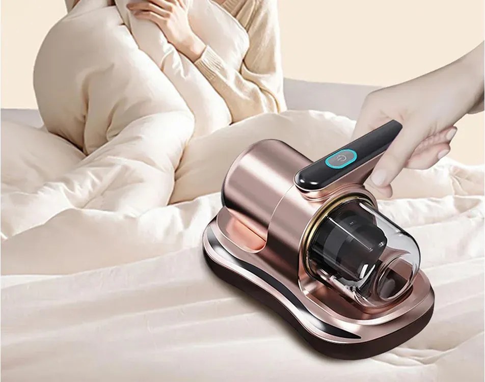 VERK Bezvreckový ručný vysávač na roztoče s protialergickým filtrom a UV svetlom - bronzový