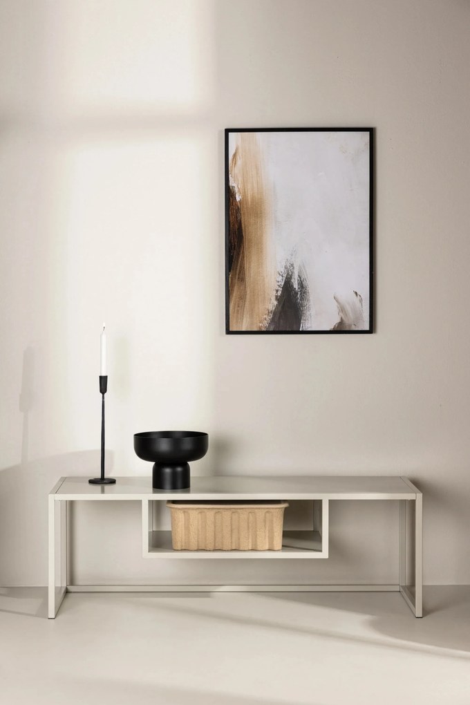 Kovový TV stolík RIVERSIDE 120x40cm, béžový