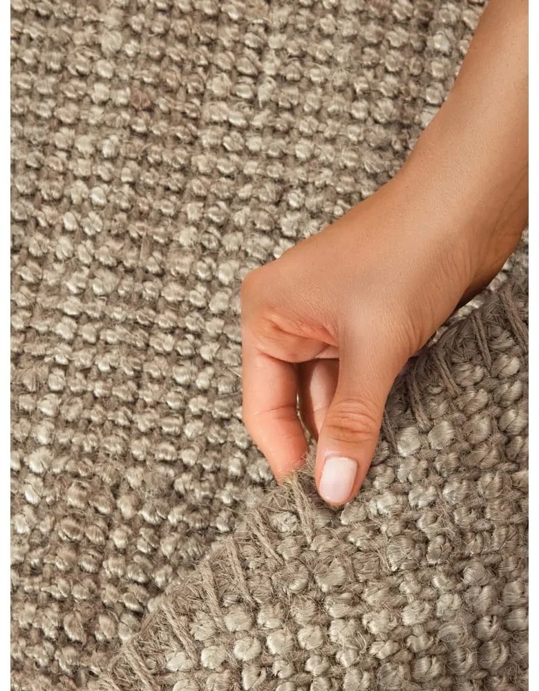 Jutový okrúhly koberec taupe ø 160 cm Bouclé Jaipur – Hanse Home