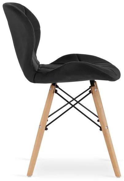 Set troch jedálenských stoličiek LAGO čierne (hnedé nohy) (3ks)