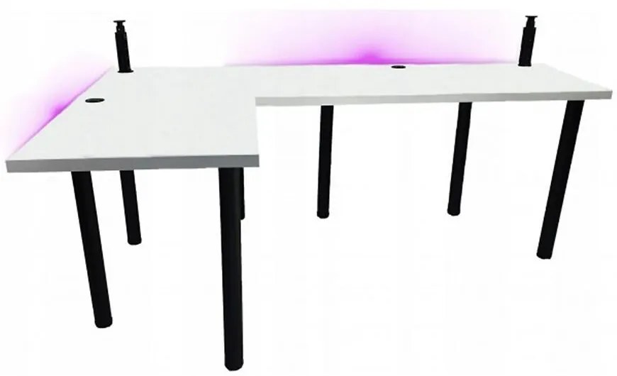 Písací Stôl Roh. Low Biely 180x120x3,6 Model 3