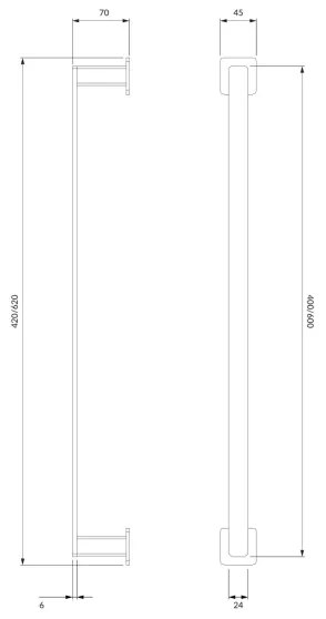 OMNIRES NL80214CR - Nástenný vešiak na uteráky NELSON 42 cm lesklý chróm