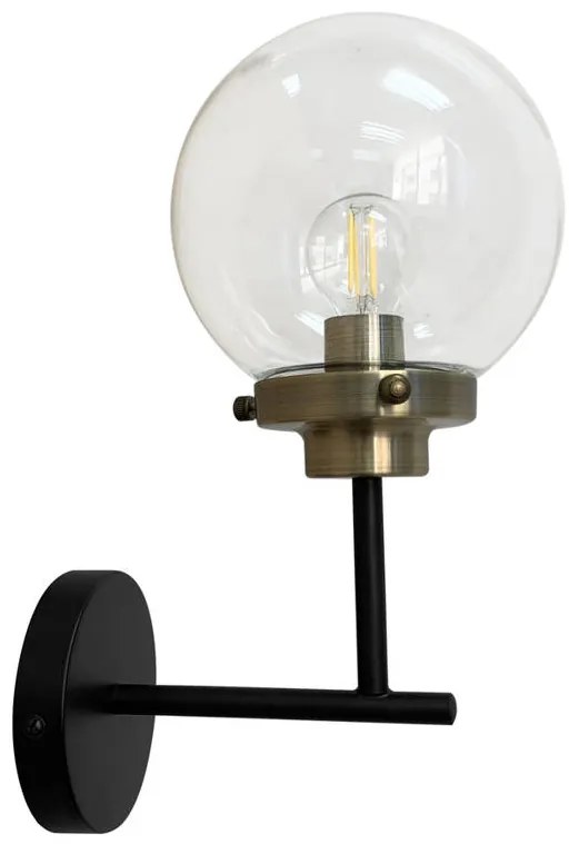 Candellux Čierno-patinové nástenné svietidlo Lens pre žiarovku E14 21-01283