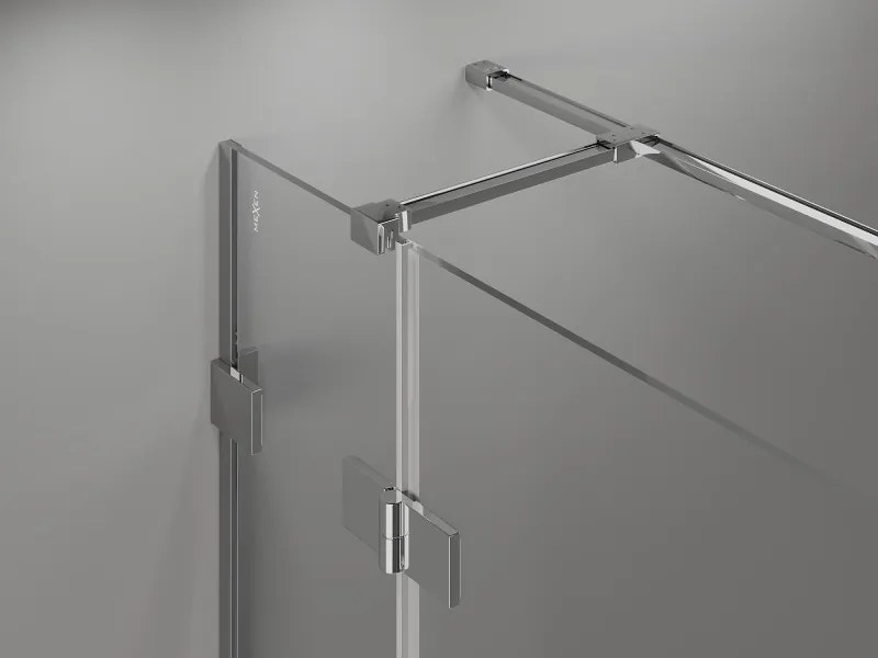 Mexen Lunar T, pravostranný výklopný sprchový kút 75 x 80 cm, číre sklo, chrómový profil, 834T-075-080-01-00-P
