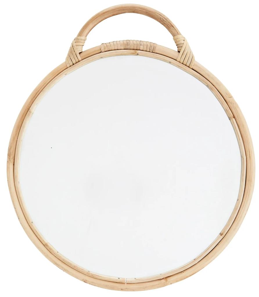 MADAM STOLTZ Nástenné zrkadlo Round Bamboo 38 cm