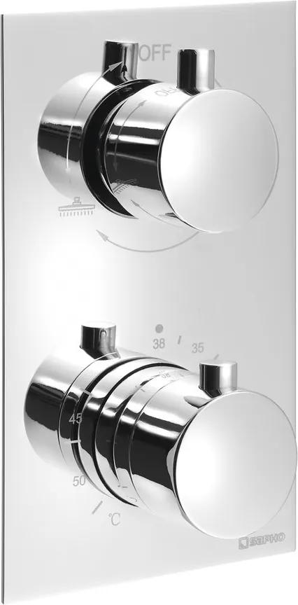 SAPHO - KIMURA podomítková sprchová termostatická baterie, 2 výstupy, chrom (KU385)