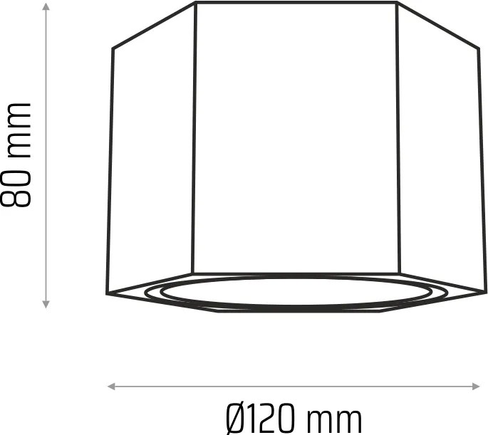 HELLUX Drevené stropné bodové prisadené svietidlo Big Spot HEXA GU10 WHITE 3011109