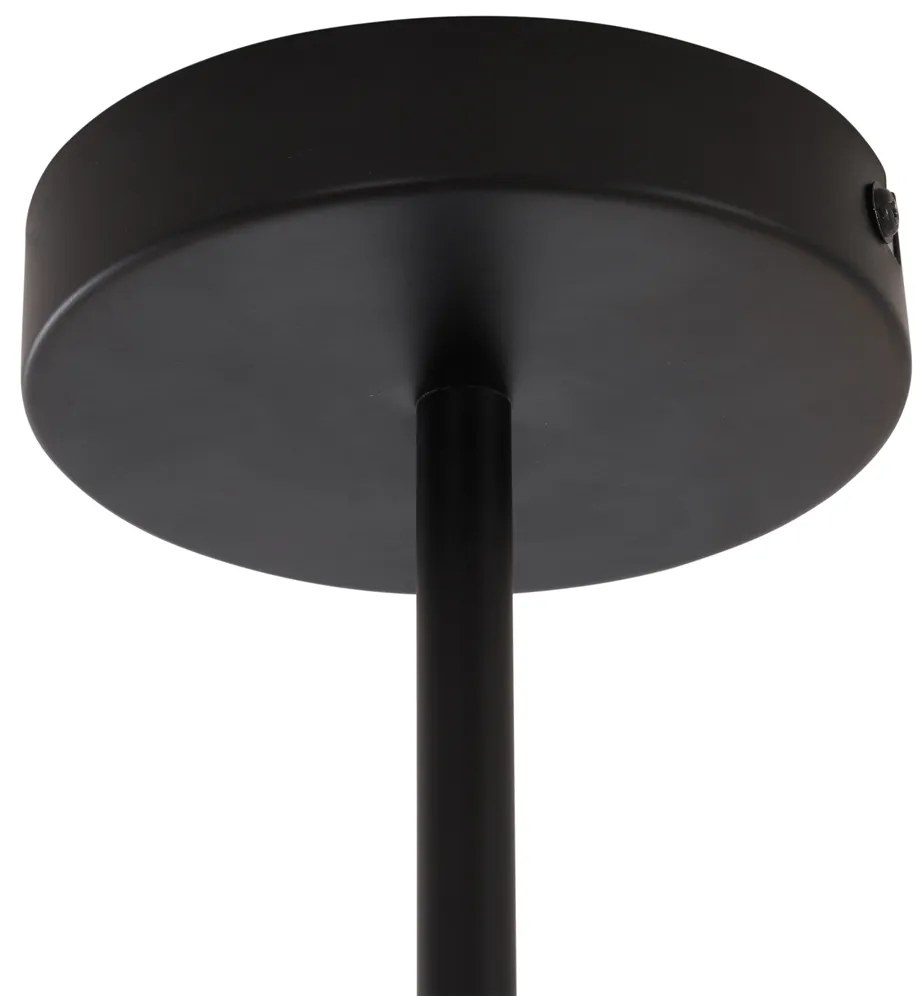 Moderné stropné svietidlo čierne s dymovým sklom 6-svetiel - Ryan