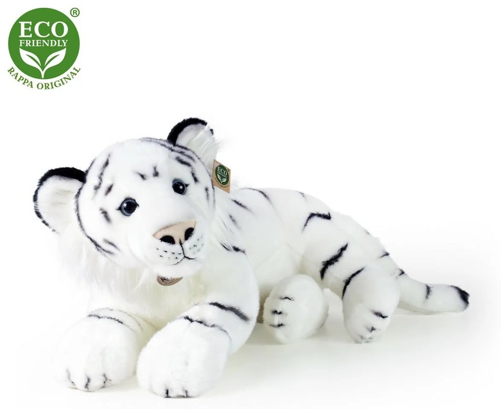 Rappa Plyšový tiger biely, 60 cm ECO-FRIENDLY