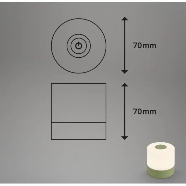 Briloner 7461019 - LED Stmievateľná nabíjacia stolná lampa LED/2W/5V IP44 zelená