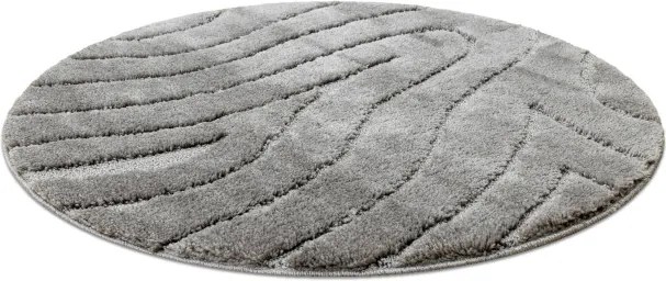 Kúpeľňový koberček SUPREME WAVES vlny, sivý kruh