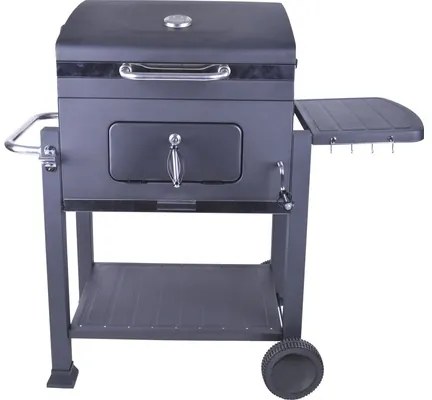 Gril na drevené uhlie Montreal 117,5x66x107,5 cm oceľ čierny