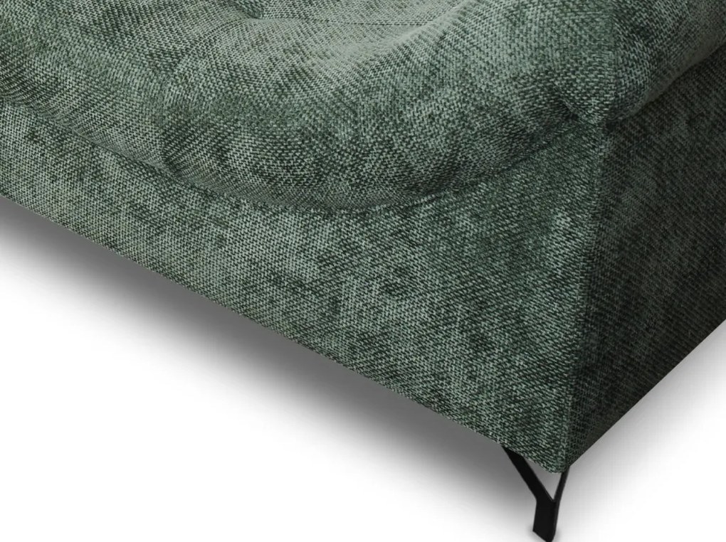 Rohová sedačka Kati, šedo-zelená látka, ľavý roh