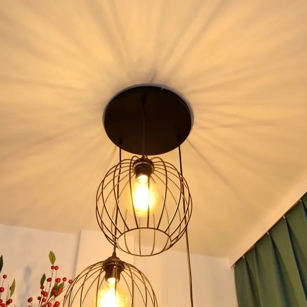 LED Luster na lanku MERCURE 3xE27/15W/230V ø 50 cm čierna