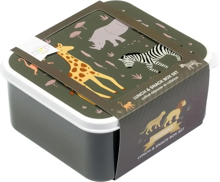 Sada 4 škatuliek na obed a desiatu savana