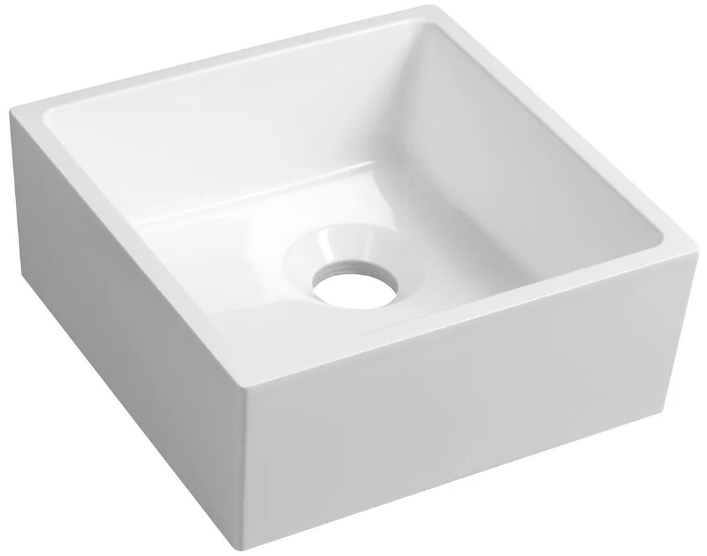 Sapho Sapho, SANNA umývadlo na dosku 25x25cm, liaty mramor, biela, SN250