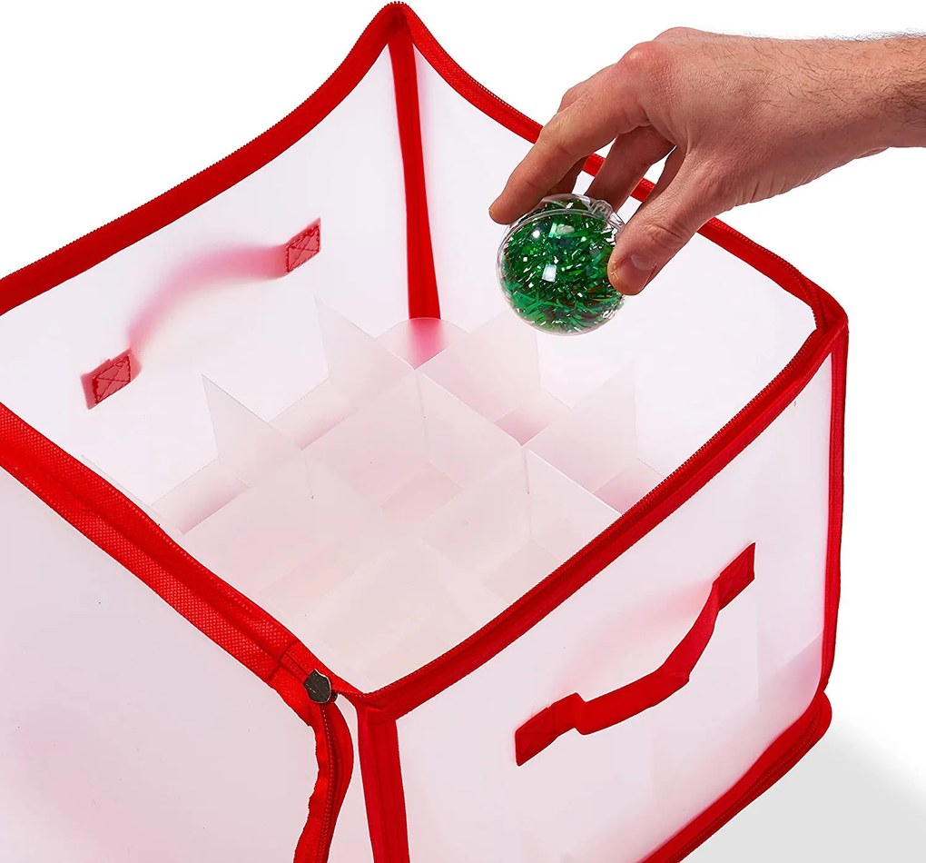 VERK GROUP Vianočný úložný box na banky, gule a vianočné ozdoby, na 64 kusov