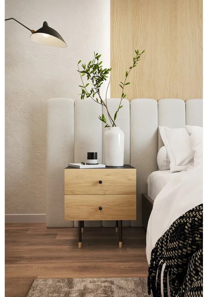 Nočný stolík v dekore duba v prírodnej farbe Jugend – Woodman
