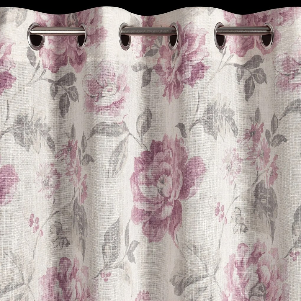 ZÁVES NA KRÚŽKOCH DAVENA 140X250 CM KVETY